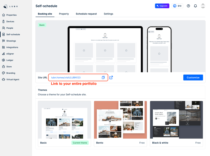 Self schedule Booking page